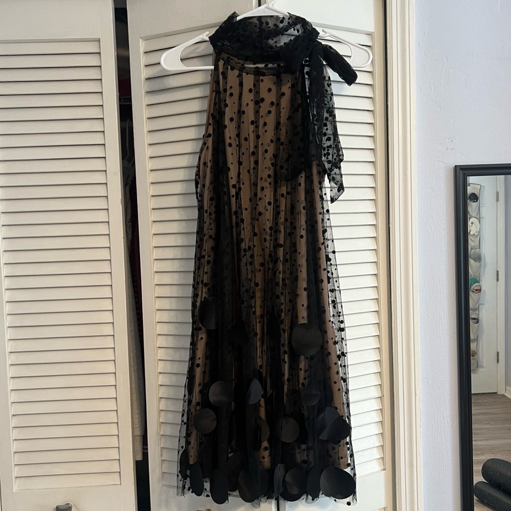 Black Polka Dot Sleeveless Dress